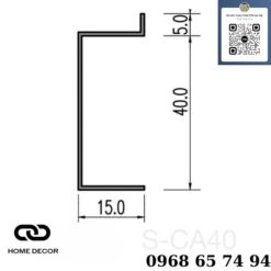 Len chân tường inox 304 S-CA40, Màu đen xước