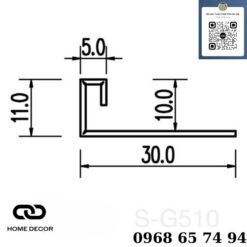 Nẹp chênh cốt sàn gạch S-G510 (10mm), inox xước