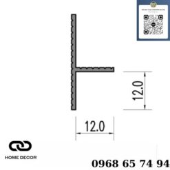 Nẹp len chân tường âm DF-1212 (12mm), Nhựa trắng