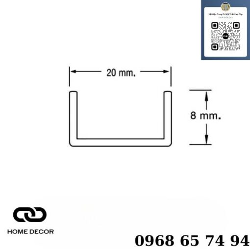 Nẹp Nhôm Chữ U 20mm – U Nhôm 20×20 – Nẹp Nhôm U20