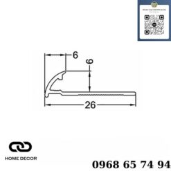 Nẹp nhôm ốp góc tròn ATR060, màu inox