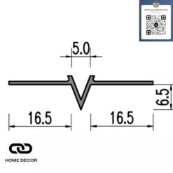 Nẹp ron âm thạch cao PJ-5 (5mm), Nhựa trắng